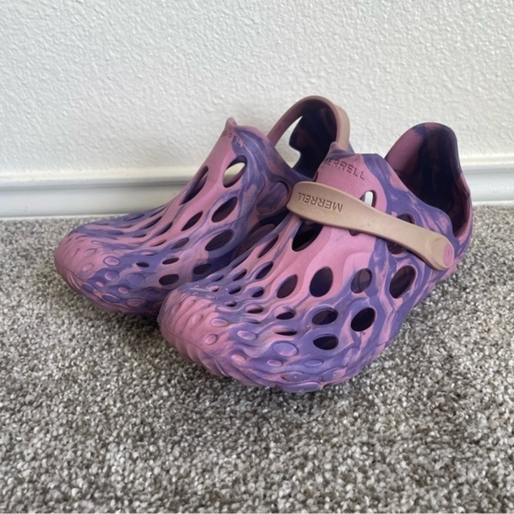 Merrell Erica Hydro Moc Water Shoes Women 9A Purple Pink Rubber Slides Slip On